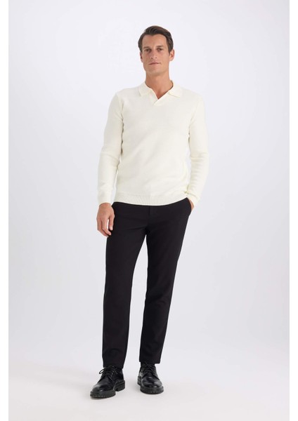 Standart Fit Normal Kesim Polo Yaka Triko Kazak D4046AX24WN