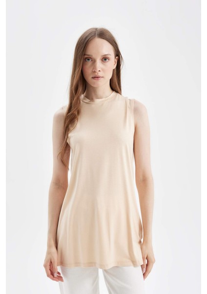 Regular Fit Kolsuz 2'li Basic Tişört Tunik