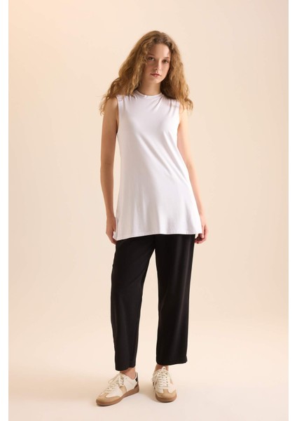 Regular Fit Kolsuz 2'li Basic Tişört Tunik