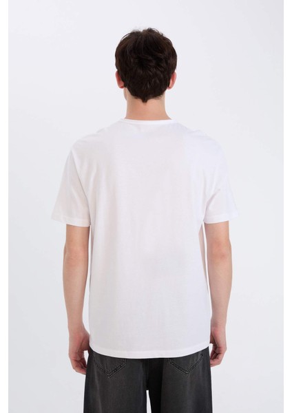 %100 Pamuk Regular Fit Bisiklet Yaka Kısa Kollu Ağır Kumaş Tişört D5481AX25SP