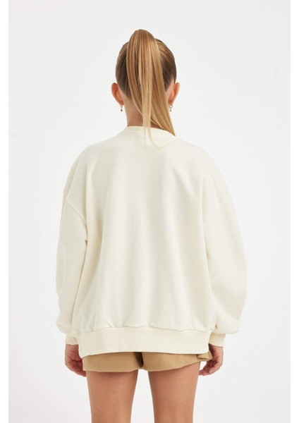 Kız Çocuk Harry Potter Oversize Geniş Kalıp Bisiklet Yaka Sweatshirt D3861A824AU