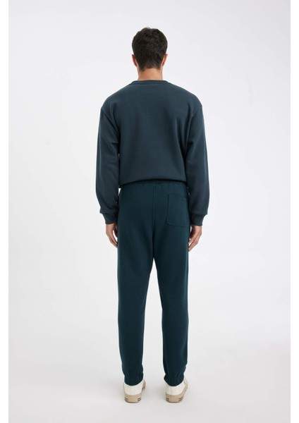 Relax Fit Kalın Jogger Eşofman Altı Basic Düz Beli Bağcıklı Lastikli Paça Cepli U7438AZ24AU