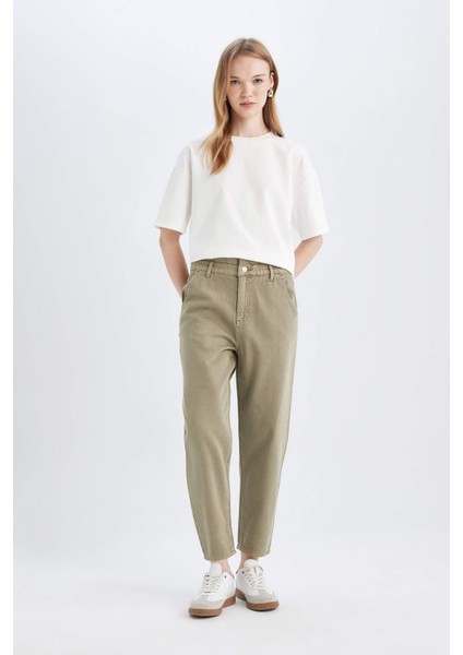 Paperbag Yüksek Bel Bilek Boy Jean Pantolon D4307AX24AU