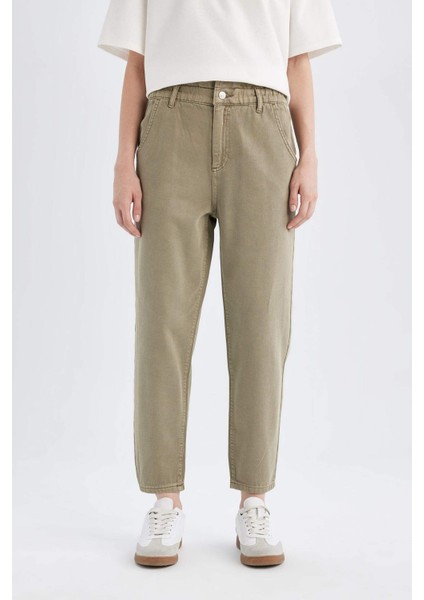 Paperbag Yüksek Bel Bilek Boy Jean Pantolon D4307AX24AU