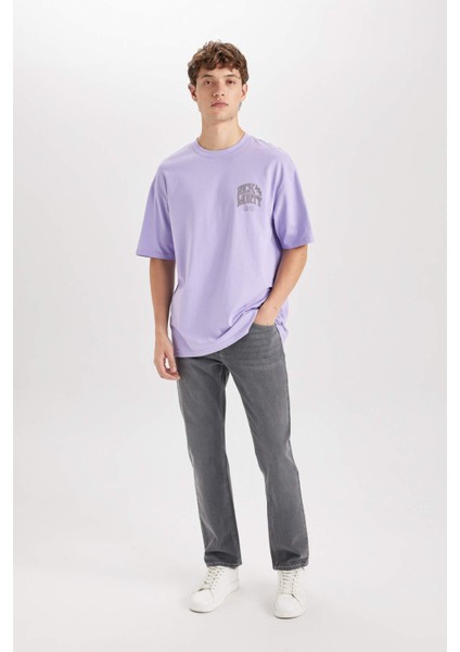 %100 Pamuk Rick and Morty Boxy Fit Bisiklet Yaka Sırt Baskılı Kısa Kollu Tişört D5465AX25SP