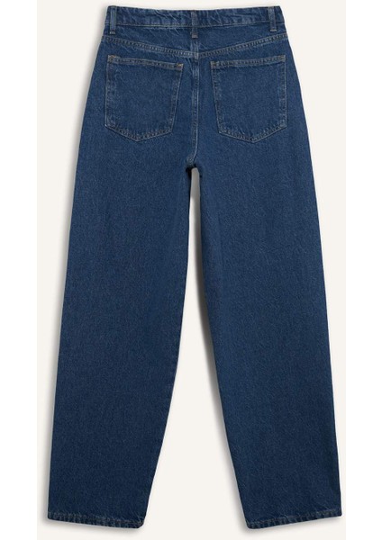 Carrot Fit Yüksek Bel Bilek Boy Jean Yıkamalı Pantolon D4334AX24AU