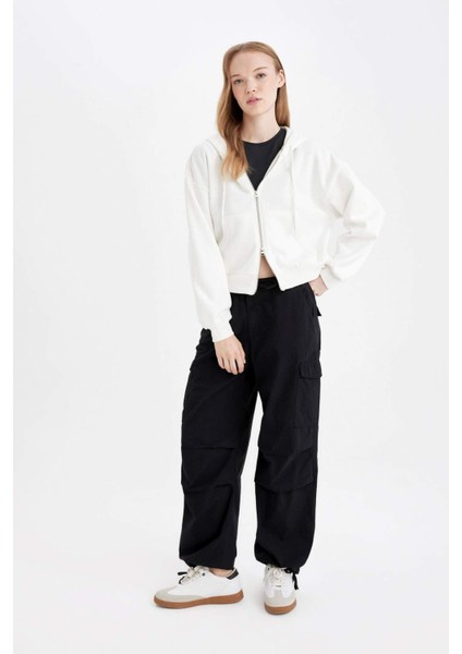 Coool Paraşüt Poplin Pantolon Basic Düz Cepli Beli Lastikli A6266AX24AU