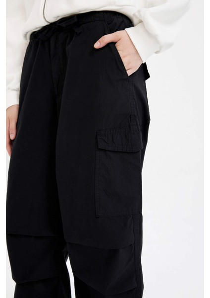 Coool Paraşüt Poplin Pantolon Basic Düz Cepli Beli Lastikli A6266AX24AU