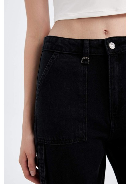 Wide Leg Kargo Yüksek Bel Uzun Jean Pantolon D4320AX24AU