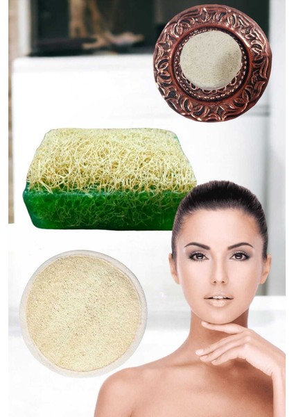 3'lü Set Kabak Lifli Sabun Çay Ağacı Peeling Sivilce Leke Akne Ruşur Taşı Lifli Yüz Kesesi