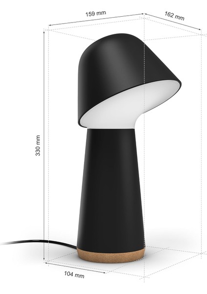 Twilight Beyaz ve Renkli Ambiyans Masa Lambası, Siyah fiyatları