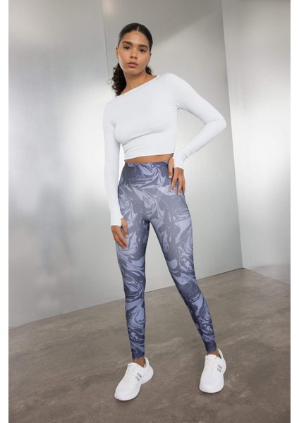 Fit Desenli Beli Saran Sporcu Tayt C9380AX24AU