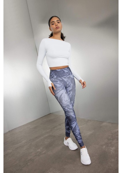 Fit Desenli Beli Saran Sporcu Tayt C9380AX24AU