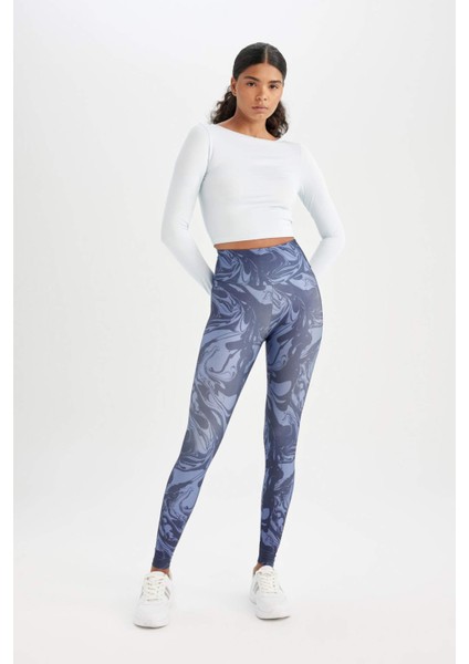 Fit Desenli Beli Saran Sporcu Tayt C9380AX24AU