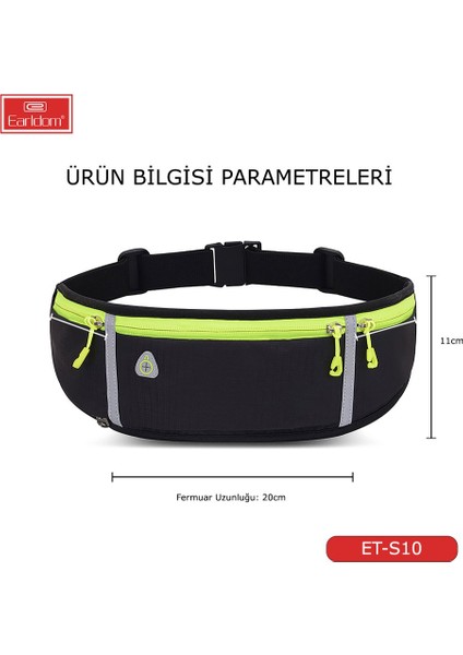 S10 Fosforlu Su Geçirmez Spor Bel Çantası | Hafif, Ayarlanabilir, Spor ve Günlük Kullanıma Uygun modelleri