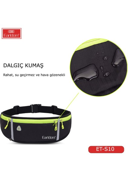 S10 Fosforlu Su Geçirmez Spor Bel Çantası | Hafif, Ayarlanabilir, Spor ve Günlük Kullanıma Uygun indirimleri