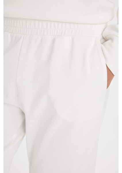 Wide Leg Geniş Bol Paça Eşofman Altı Beli Lastikli Cepli Basic Düz D3759AX24AU