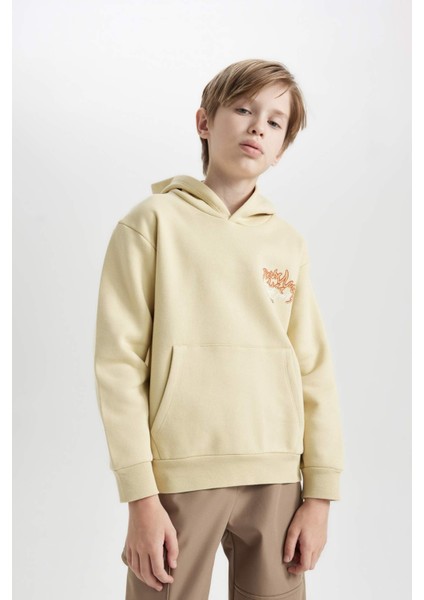 Erkek Çocuk Kapüşonlu Sırt Baskılı Sweatshirt D3039A824WN