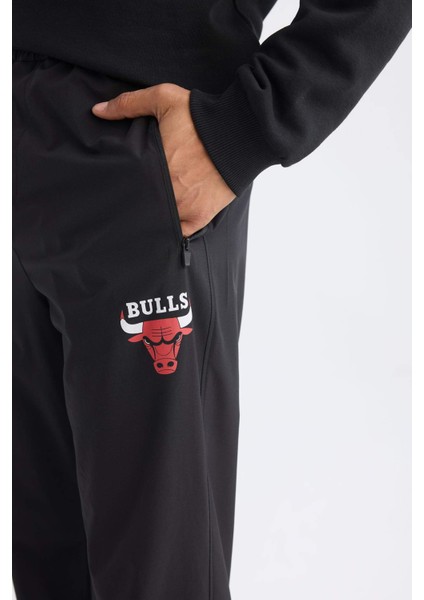 Fit Jogger Eşofman Altı NBA Chicago Bulls Slim Fit Dar Kesim Cepli Lastikli Paça