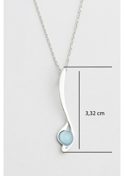Kalsedon Melodisi 18 Ayar Beyaz Altın Kaplama 42 cm Gümüş Kolye modelleri