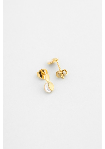 Sedef Rüyası 18 Ayar Sarı Altın Kaplama Gümüş Küpe