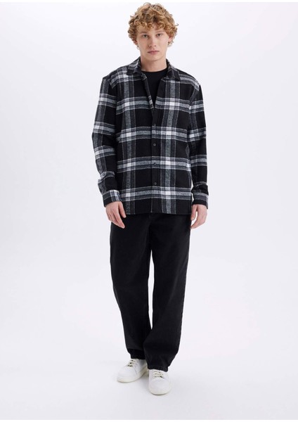 Regular Fit Kareli Oduncu Flanel Uzun Kollu Gömlek