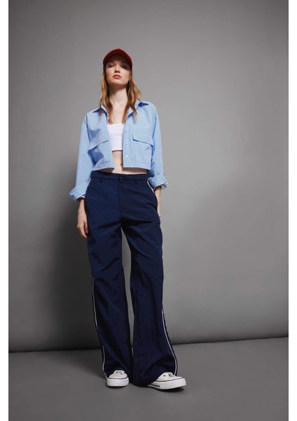 Wide Leg Geniş Bol Paça Normal Bel Palazzo Pantolon Cepli Şerit Detaylı D4404AX24AU