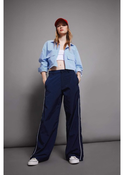 Wide Leg Geniş Bol Paça Normal Bel Palazzo Pantolon Cepli Şerit Detaylı D4404AX24AU