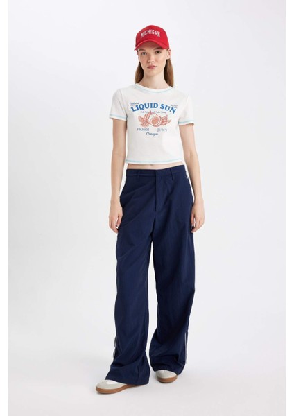 Wide Leg Geniş Bol Paça Normal Bel Palazzo Pantolon Cepli Şerit Detaylı D4404AX24AU