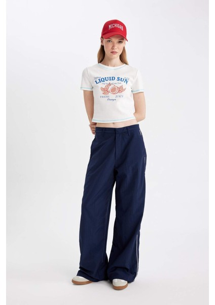 Wide Leg Geniş Bol Paça Normal Bel Palazzo Pantolon Cepli Şerit Detaylı D4404AX24AU