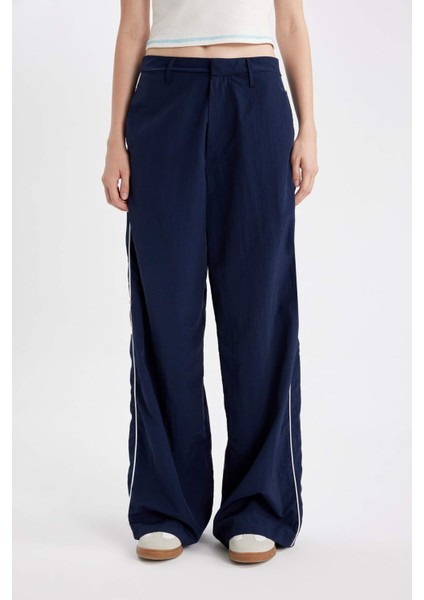 Wide Leg Geniş Bol Paça Normal Bel Palazzo Pantolon Cepli Şerit Detaylı D4404AX24AU