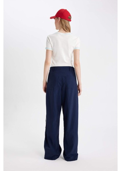 Wide Leg Geniş Bol Paça Normal Bel Palazzo Pantolon Cepli Şerit Detaylı D4404AX24AU