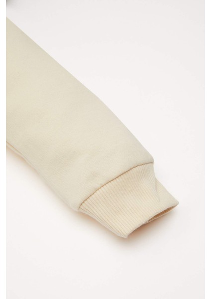 Erkek Bebek 2'li Takım Kapüşonlu Baskılı Sweatshirt Beli Lastikli Jogger Eşofman Altı D5824A524WN