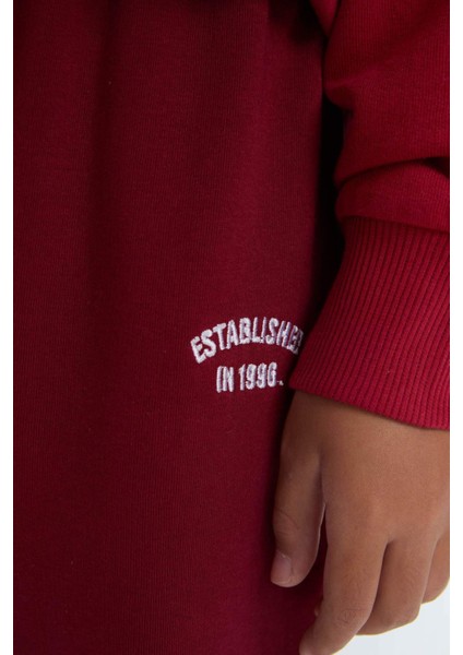 Kız Çocuk Relax Fit Bisiklet Yaka Baskılı İçi Yumuşak Tüylü Okul Sweatshirt D4274A824WN