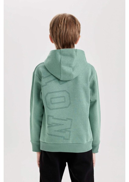 Erkek Çocuk Yeşil NBA Boston Celtics Kapüşonlu Sırt Baskılı Sweatshirt D3124A824AU