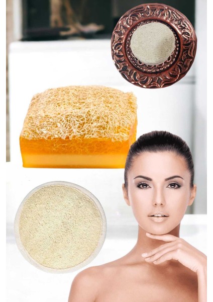 3'lü Set Kabak Lifli Keçi Sütü & Limon Sabun Peeling Sivilce Leke Akne Ruşur Taşı Lifli Yüz Kesesi