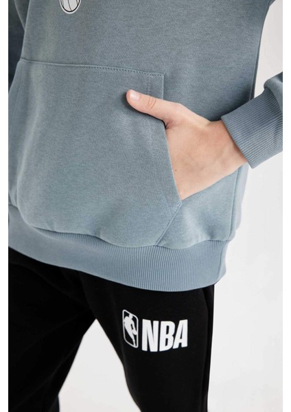 Erkek Çocuk NBA New York Knicks Kapüşonlu Sırt Baskılı Sweatshirt D3142A824AU