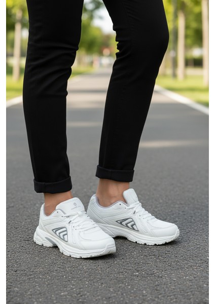 Beyaz Hafızalı Taban Hafif Esnek Fileli Unisex Spor Ayakkabı Dipper G modelleri
