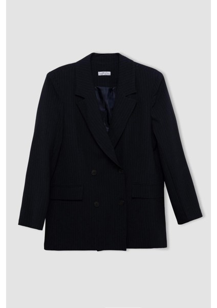 Oversize Geniş Kalıp Ceket Yaka Düğmeli Basic Düz Blazer Ceket D4418AX24AU