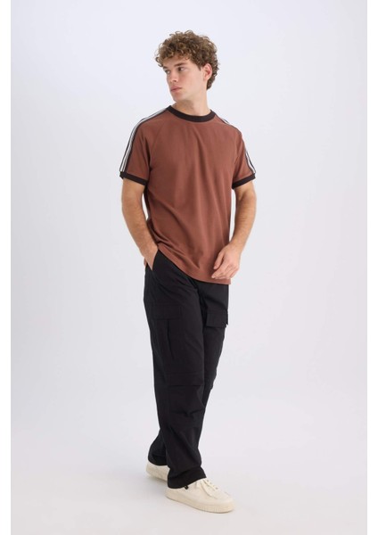 %100 Pamuk Regular Fit Bisiklet Yaka Kısa Kollu Pike Tişört C2563AX25SP