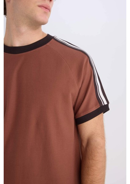 %100 Pamuk Regular Fit Bisiklet Yaka Kısa Kollu Pike Tişört C2563AX25SP