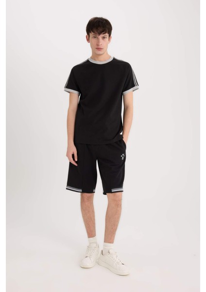 %100 Pamuk Regular Fit Bisiklet Yaka Kısa Kollu Pike Tişört C2563AX25SP