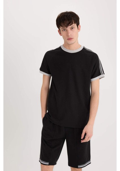 %100 Pamuk Regular Fit Bisiklet Yaka Kısa Kollu Pike Tişört C2563AX25SP