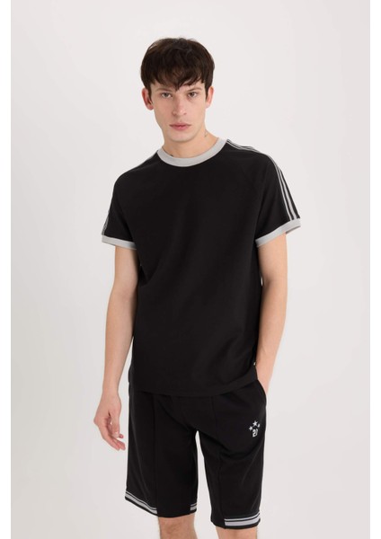 %100 Pamuk Regular Fit Bisiklet Yaka Kısa Kollu Pike Tişört C2563AX25SP