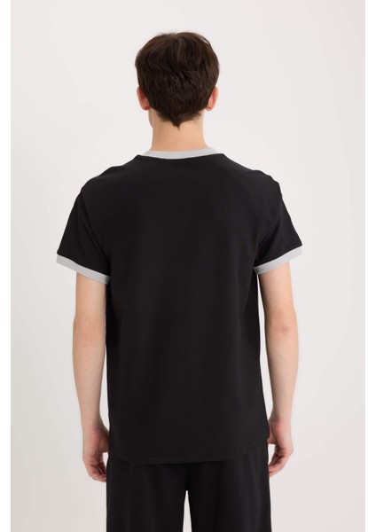 %100 Pamuk Regular Fit Bisiklet Yaka Kısa Kollu Pike Tişört C2563AX25SP