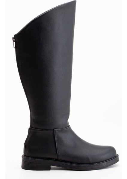 Alinda Arkadan Fermuarlı Deri Çizme Siyah fırsatları