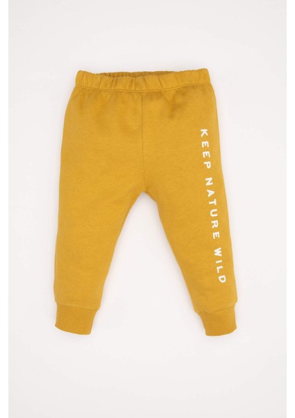 Erkek Bebek 2'li Takım Baskılı Sweatshirt Beli Lastikli Eşofman Altı