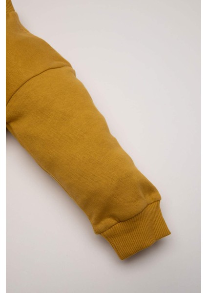 Erkek Bebek 2'li Takım Baskılı Sweatshirt Beli Lastikli Eşofman Altı