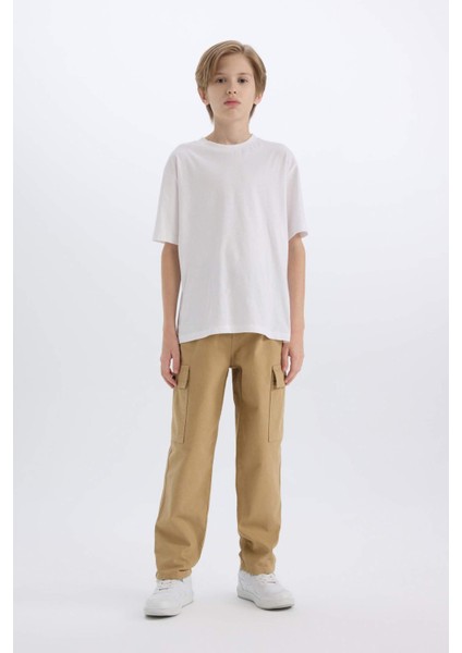 Erkek Çocuk Loose Fit Standart Paça Gabardin Pantolon D3406A825SP