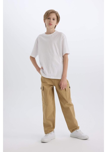 Erkek Çocuk Loose Fit Standart Paça Gabardin Pantolon D3406A825SP
